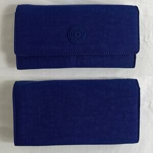 Kipling Teddy Snap Wallet Trifold Blue periwinkle never used, large, multipocket